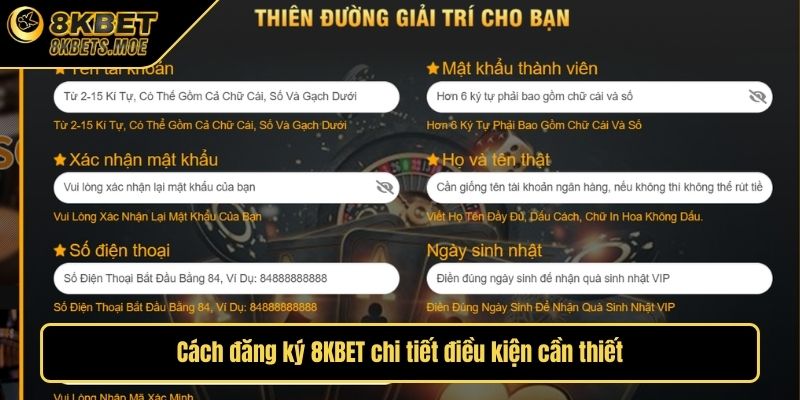 Cách đăng ký 8KBET chi tiết điều kiện cần thiết