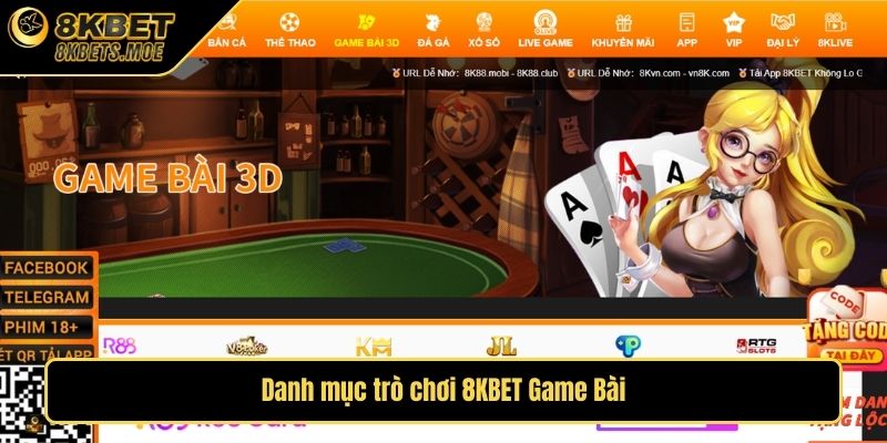 Danh mục trò chơi 8KBET Game Bài